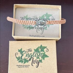 English Ivy Handmade Adjustable Bracelet Crab Charm Slide Cord Beach Jewelry